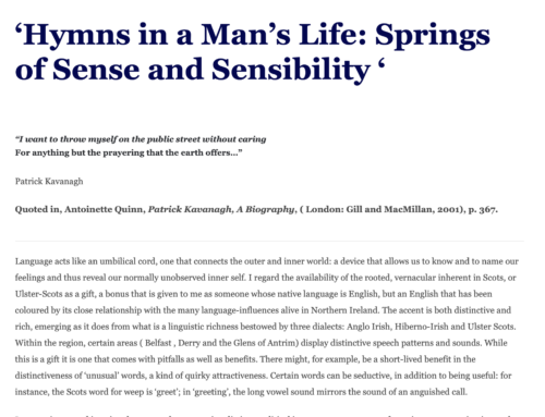 Hymns in a Man’s Life: Springs of Sense and Sensibility